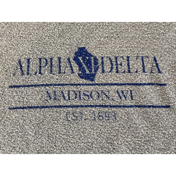 Woolly Threads Sweatshirt Alpha Xi Delta Madison WI Crewneck Sz Large Comfy EUC - Picture 4 of 8
